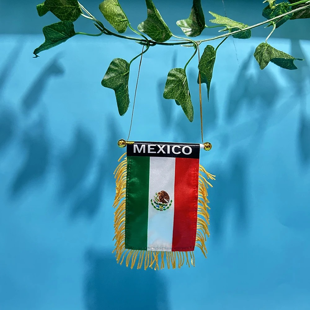 

SKY FLAG Mexico Car Window flag 8*12cm Polyester double side printed Mexico Hanging pennant Flags Mexico Mini flag