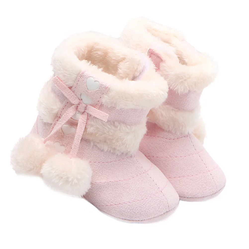 

1Pair Baby Christmas Boots Winter Shoes Warm Cotton Prewalker with Bowknot Ideal for Newborn Toddlers Soft Breathable Infant