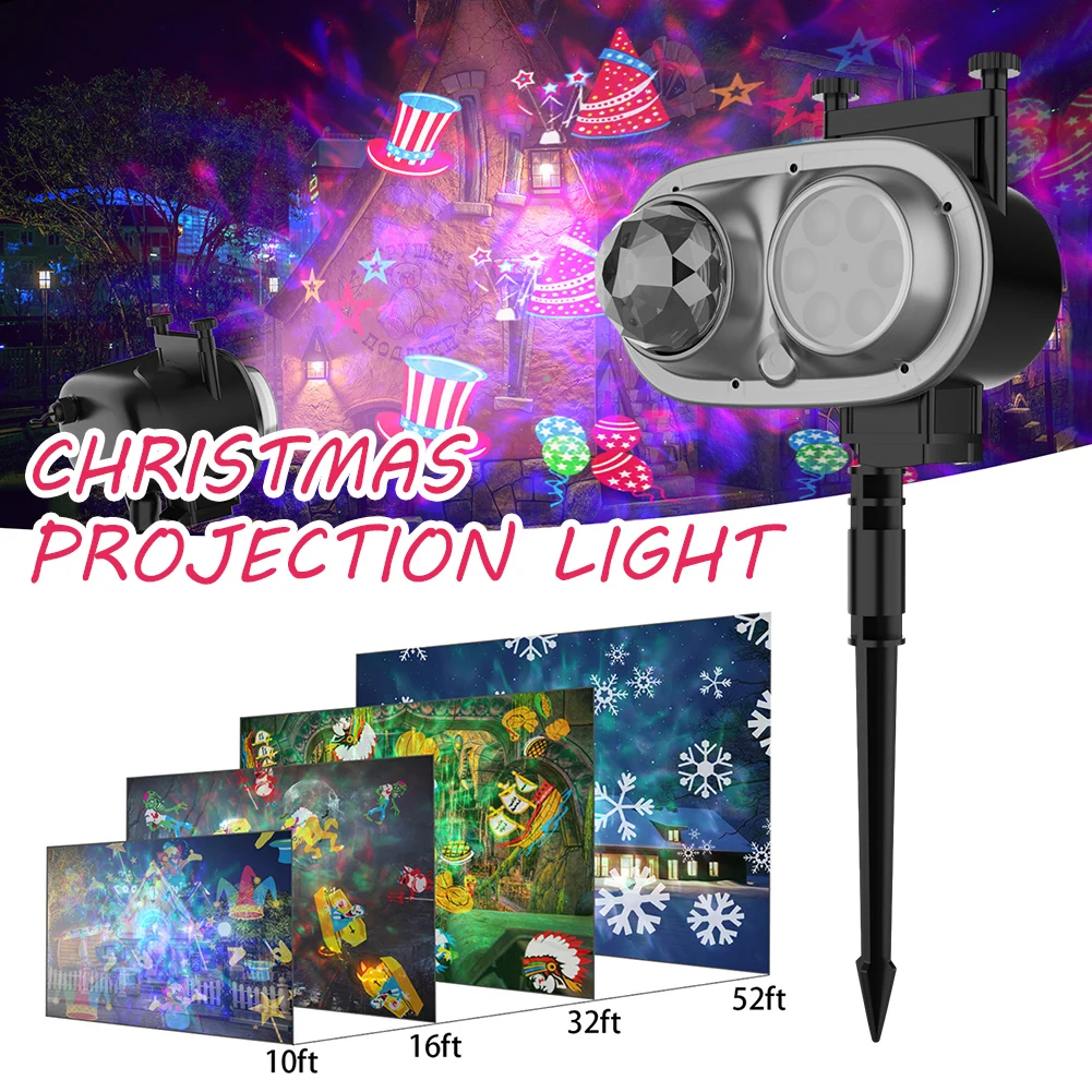 

Double Barrel Christmas Water Pattern Projector Interesting Decorative Outdoor Projection Lamp For Home