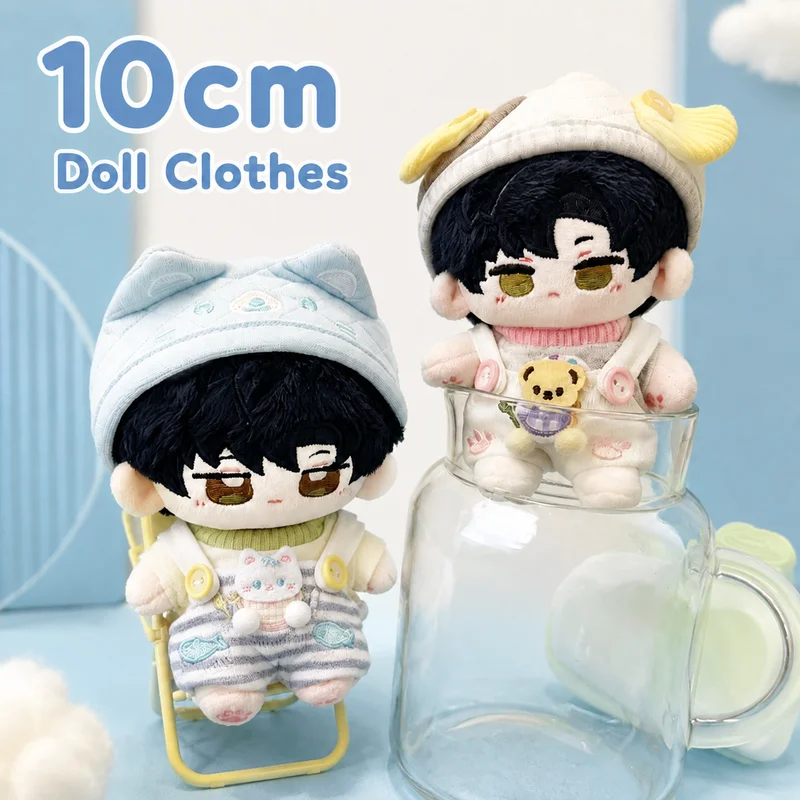 Ropa para Muñecas de Algodón de 10 cm, Serie “Sea Salt Cat” y “Woof Dog”, Conjunto de Animales Pequeños con Patrones de Gato y Perro, Ropa sin Atributos Específicos