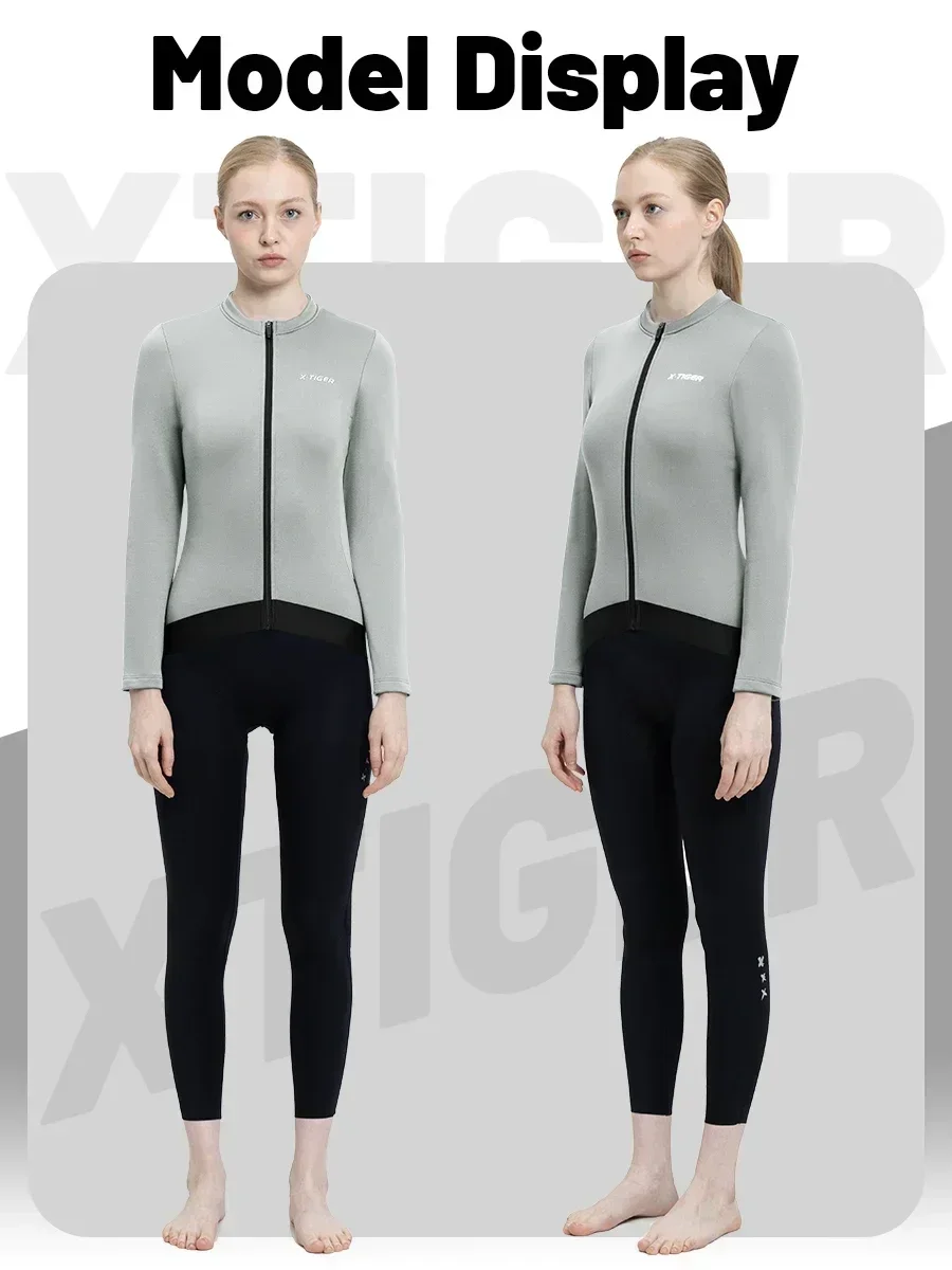 X-TIGER Damen Winter-Fleece-Radtrikot, langärmelig, winddicht, warm, Rennradjacke mit 3 Taschen, Fahrradbekleidung, Oberteile – Detail 12