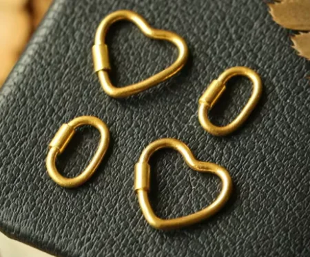 24k pure gold clasp for chains diy clasp fine gold connectors heart shape clasp 999 real gold jewelry findings  loop buckle hook