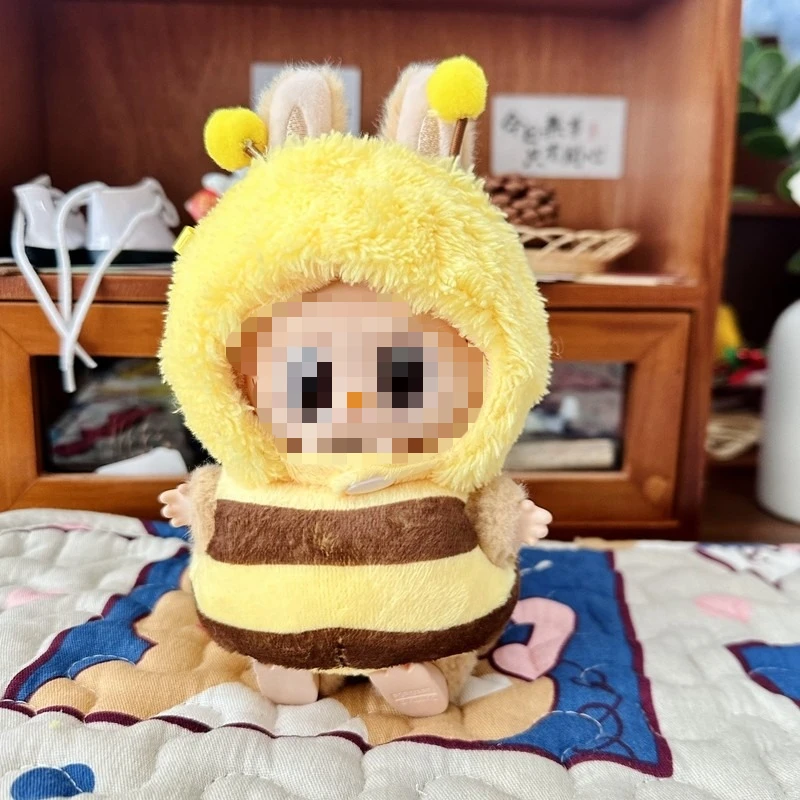 20cm Cute Mini Plush Doll's Clothes Outfit Accessories for La bubu Dolls Bee/Shark Suit Clothing Birthday Gift Kids Girl