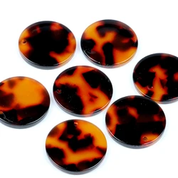 Bohemian Leopard Print,Tortoise Shell Charm,Acetate Acrylic Beads,Round Shaped,Boho,Earring Parts,Ohrringe finding,24mm