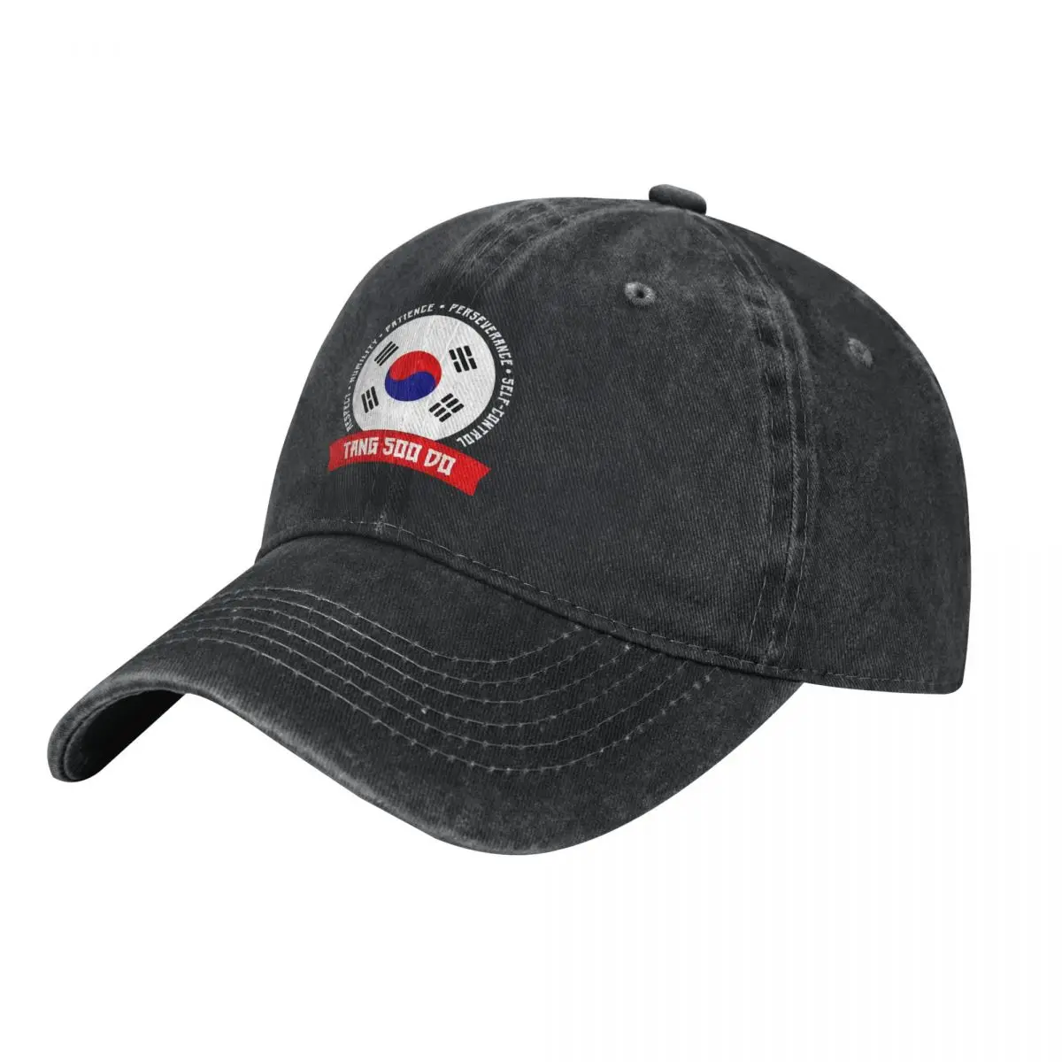 Korean Martial Arts, Tang Soo Do, South Korean Flag, Motivational Principles demin Cap Lightweight Summer Hat Baseball Cap