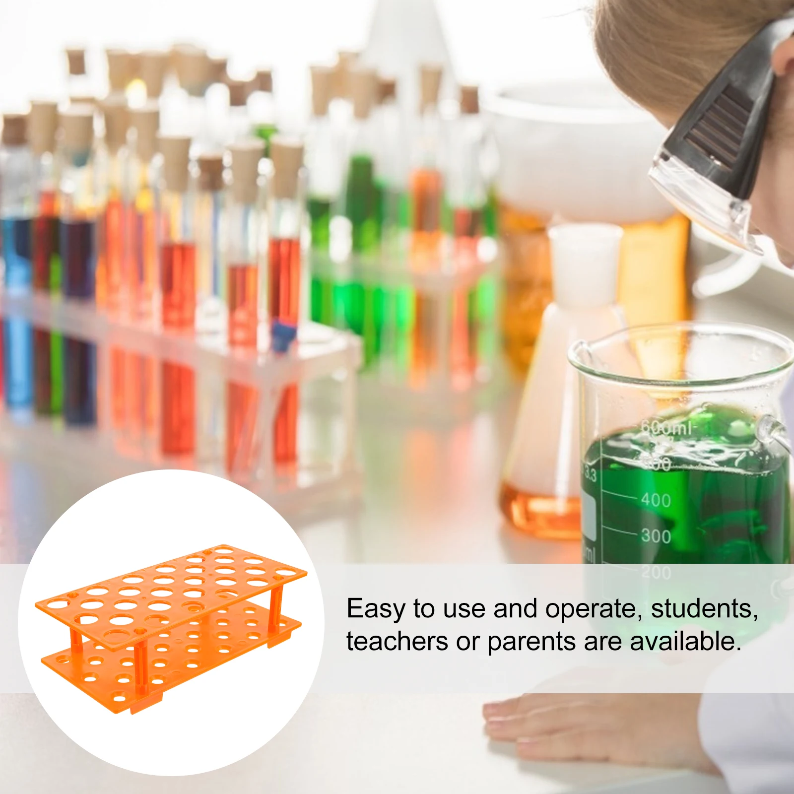 

28 Holes Tube Rack Plastic Containers Lab Holder Orange Microcentrifuge