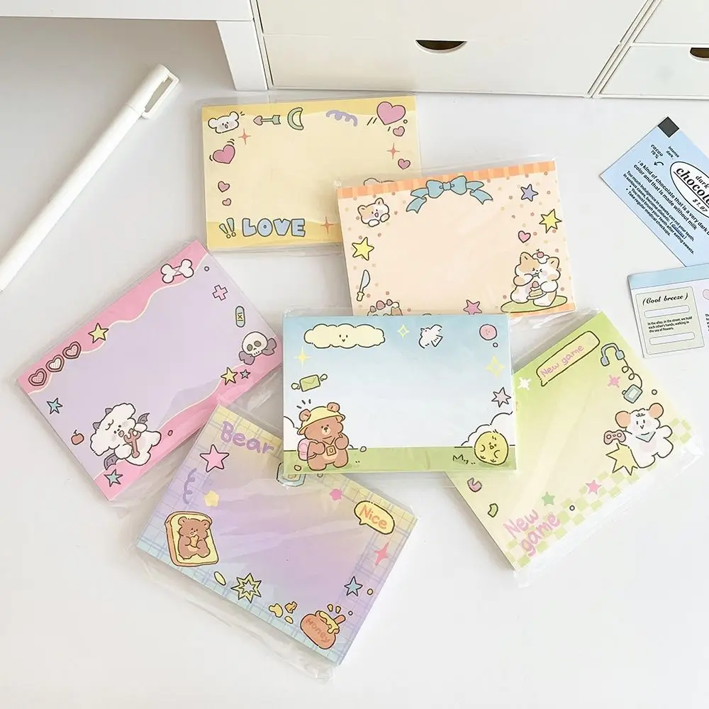 Multifunction 50 Sheets Memo Pad Cute Weekly Label Notepad Non-sticky Cartoon Message Notepad Stationery
