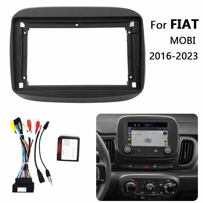 9 inch Car Radio Install Fascia For FIAT MOBI 2016-2023 Automotive Interior Auto Stereo Dash Panel Trim Frame Kit