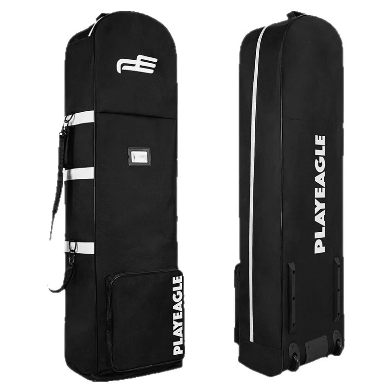 حقيبة سفر للجولف من PLAYEAGLE بطبقة واحدة من النايلون مع عجلات متعددة الألوان لفحص الخطوط الجوية