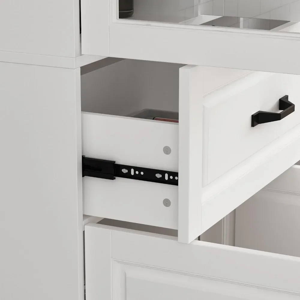 رف كتب طويل مع أبواب وأدراج زجاجية، خزانة تخزين كبيرة للمكتب المنزلي مع أبواب ورفوف، خزانة عرض زجاجية #5