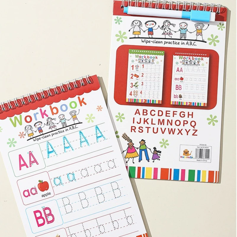 

Волшебная книга для письма по испанской каллиграфии, тетрадь Монтессори, детские многоразовые развивающие игрушки для рисования, книга для практики письма