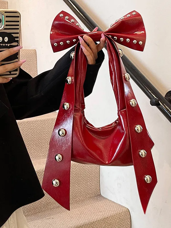 trendy-knot-underarm-women's-handbag-large-capacity-shoulder-bag-for-wedding-celebration-casual-versatile-red-bag