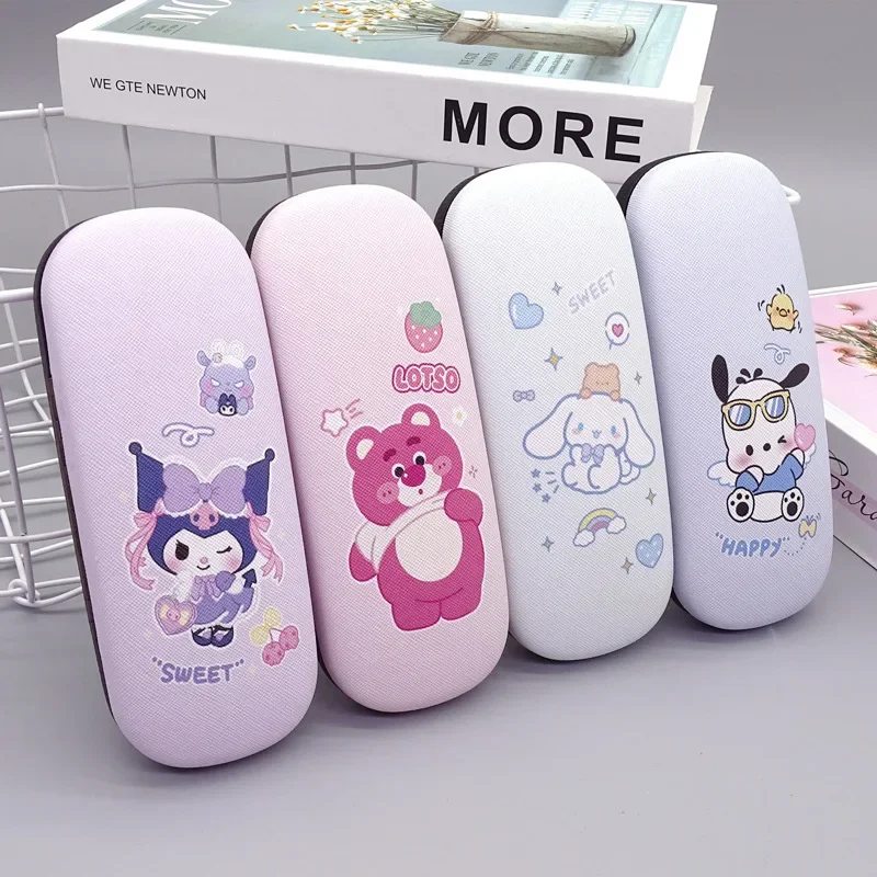 

Cinnamoroll Kuromi Anime Kawaii Sanrio Glasses Case Student Cute Cartoon Pochacco Glass Storage Box Lovely Gifts for Kids