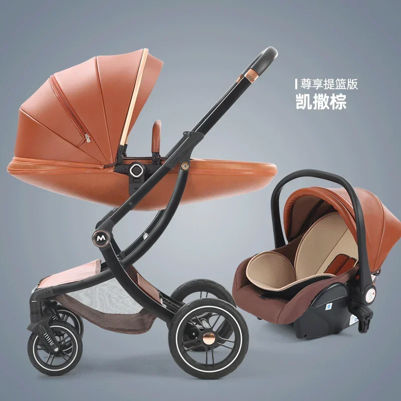 Baby Stroller Can Sit and Lie Down, Two-way Light Folding High View Newborn Baby Stroller