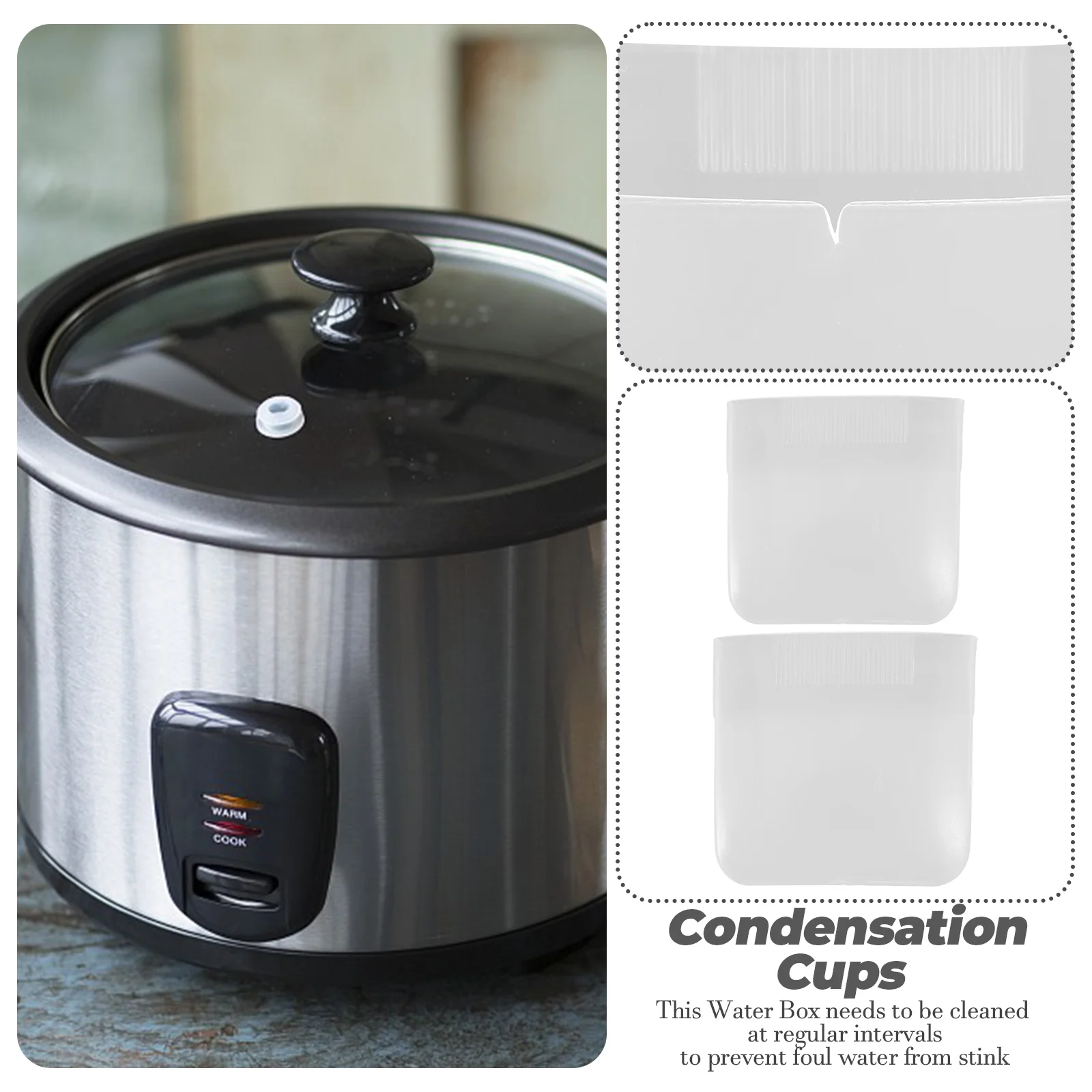 

10pcs Rice Cooker Condensation Collector Cups Water Collection Box Small Large Size Universal Kitchen Tools Storage Accessories