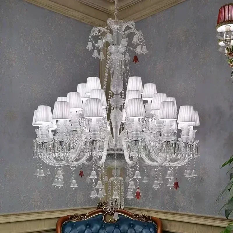 

Luxury Black Crystal Chandelier Lighting for Dining Room Hotel Style Glass Crystals Chandelier Lamps Elegant Home Decor