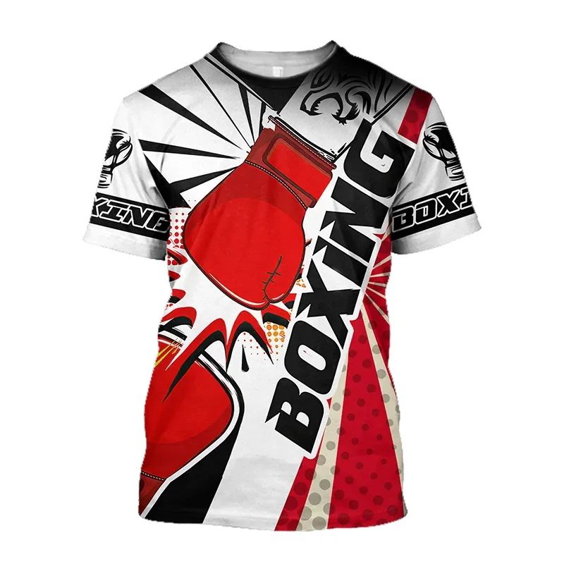 Camiseta de entrenamiento de boxeo para hombre, camisa de manga corta con gráfico de Boxer, secado rápido, Unisex, para gimnasio y Fitness