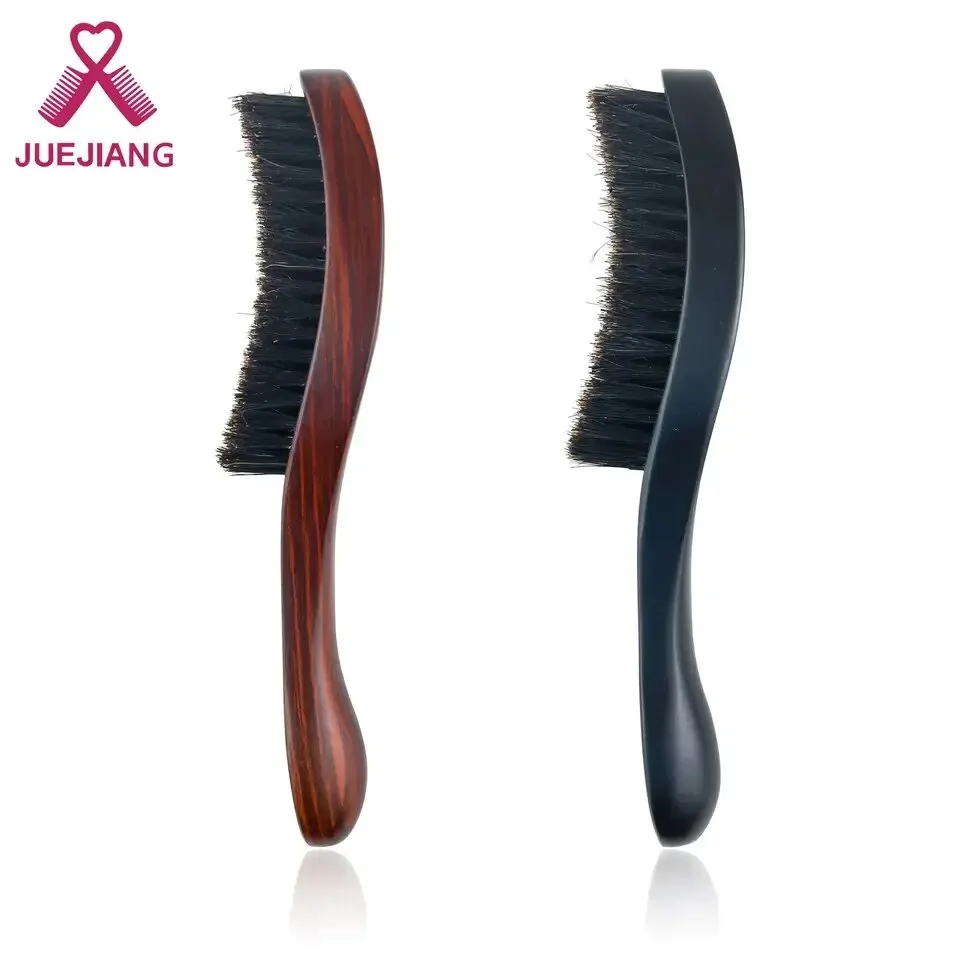 MJ Beard Brush Medium Boar and Nylon Bristles Afro Care for Men and Beard Grooming Wave Brush