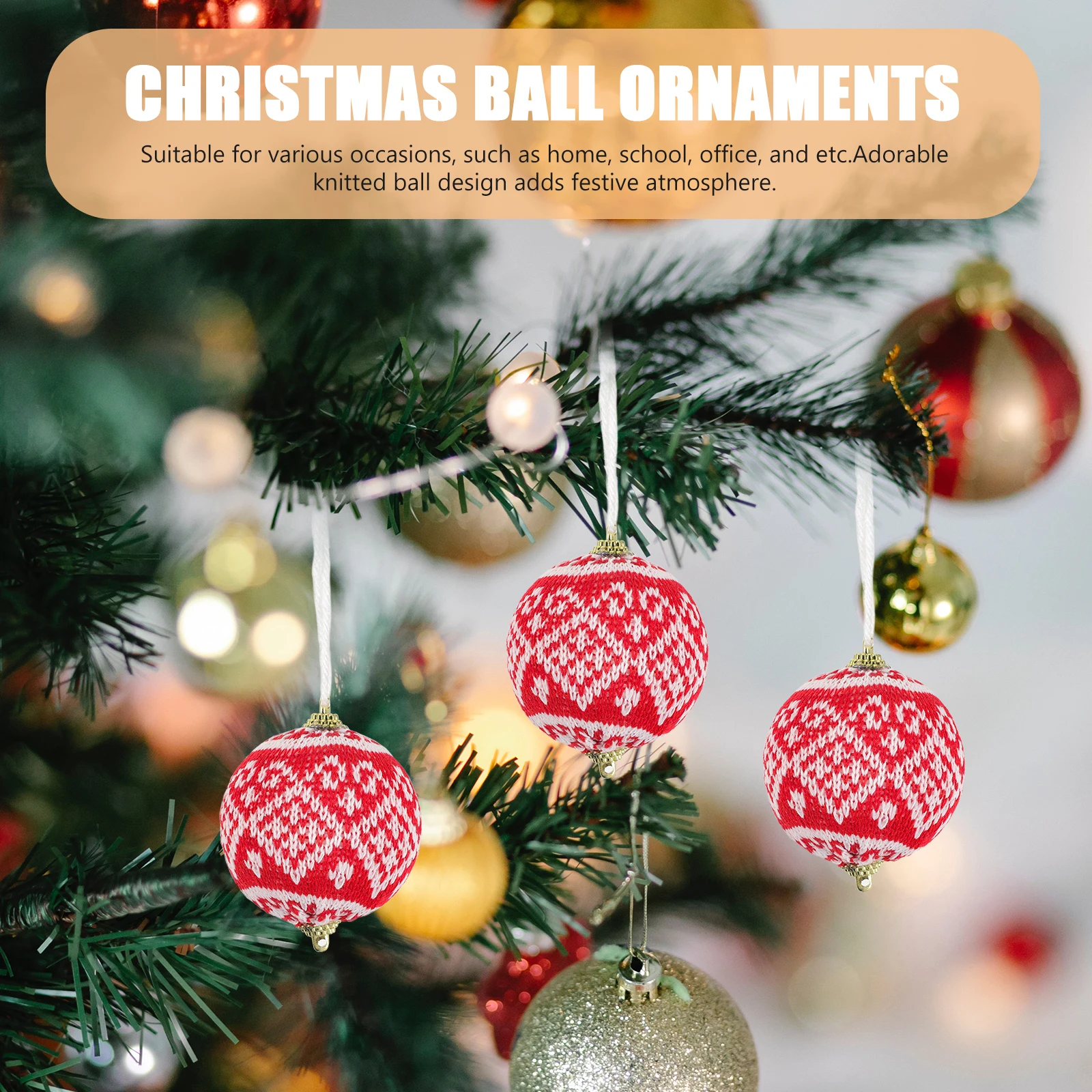 

12 Pcs Christmas Ornament Tree Pendant Holiday Decor Ornaments for Red Balls Hanging
