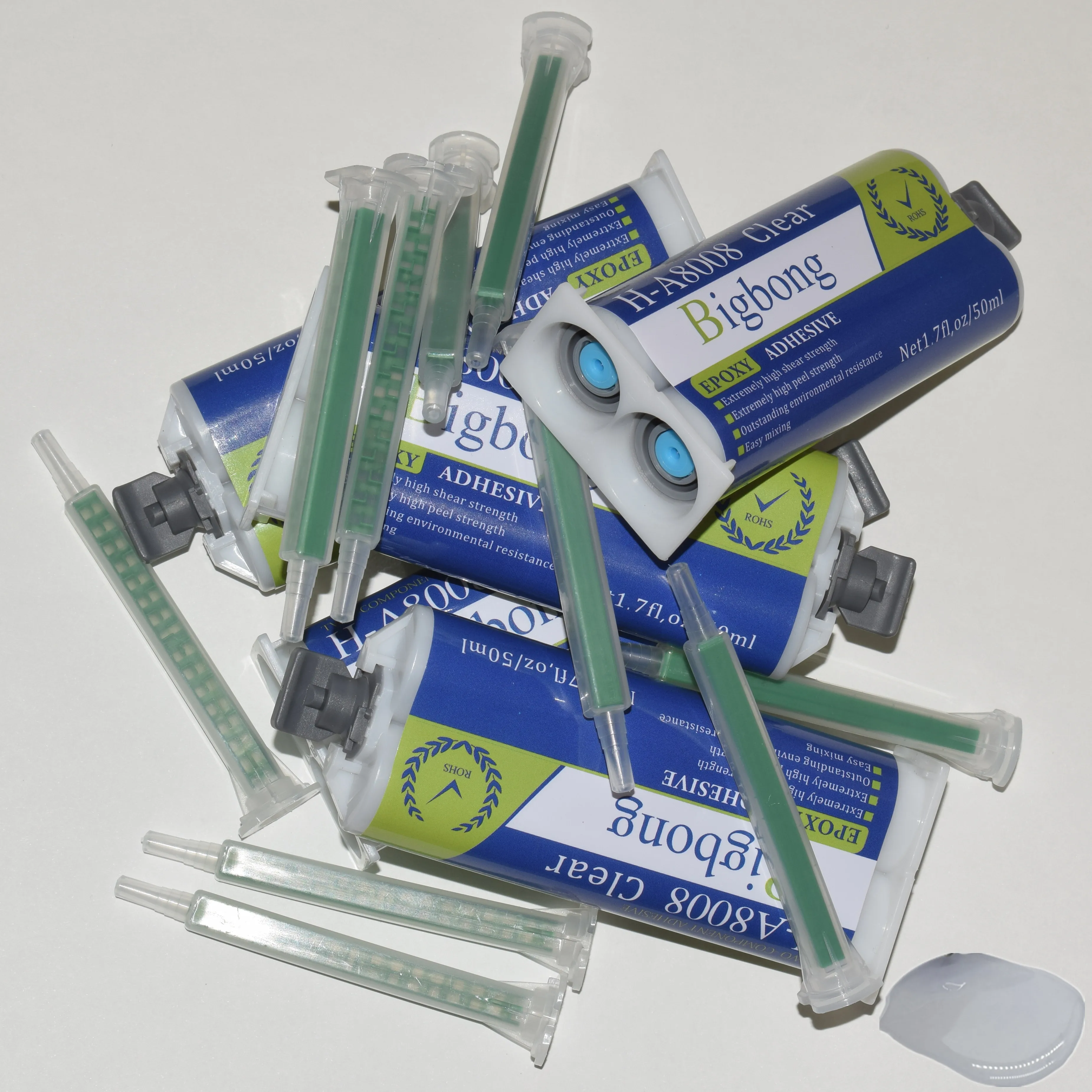 10 Stück statische Mischdüsen & 5 Stück Epoxidharz AB-Kleber 1:1, klarer Strukturkleber 50 ml, starke Klebstoffe, 2-Komponenten-Dichtmasse, Epoxidharz-Set – Detail 5