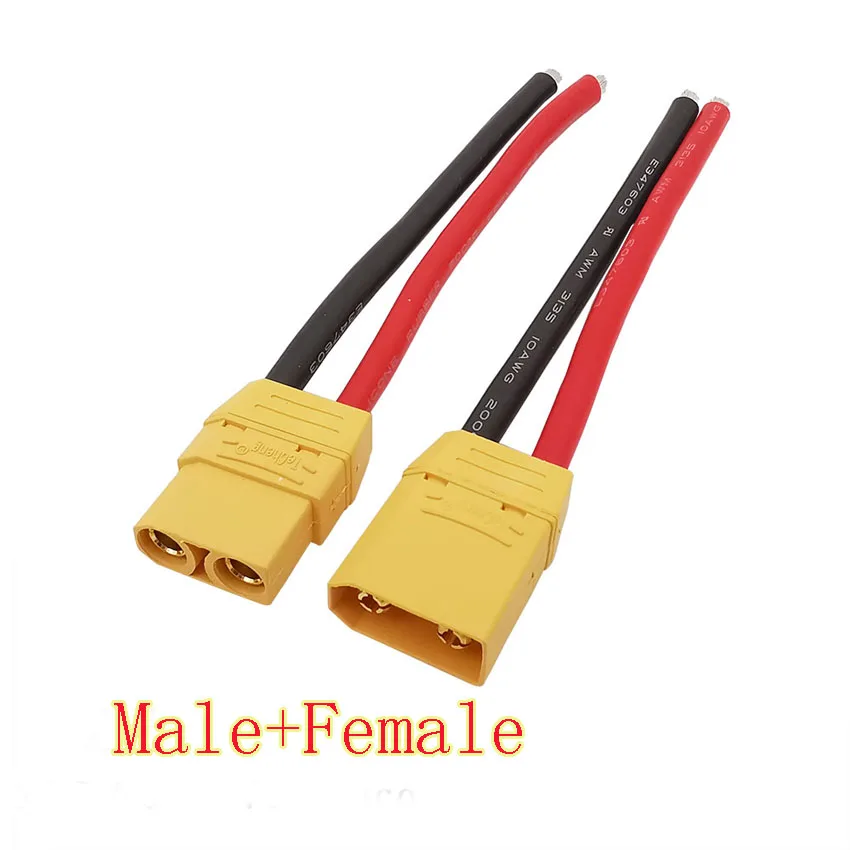 1Pcs XT60/XT90 Plug Male Female Bullet RC Lipo Battery Connector with 12AWG Silicon Cable Harness For FPV Drone Car Boat Toy DIY