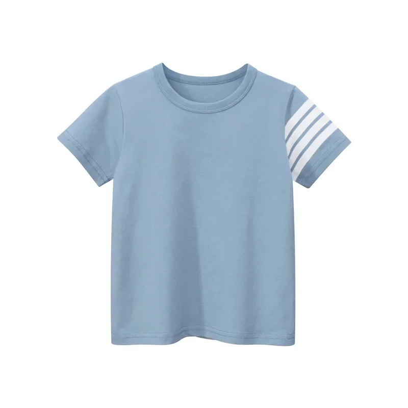 2024 Summer Clothes Children\'s T-Shirts Boys Striped Short Seleeve T Shirt Girls Short Sleeve O-Neck Cotton Top Kids Outfit