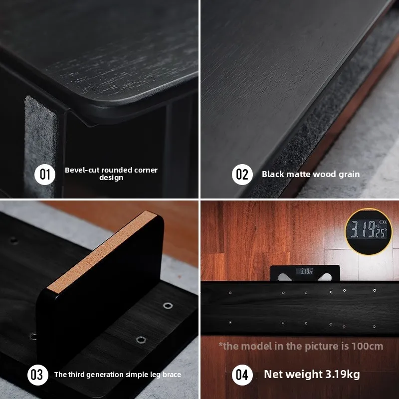 Dudukan Monitor Modular Rak Riser Desktop Kayu Walnut Hitam Tempat Tinggi Layar Ergonomis Organizer Meja Kantor Ruang Esports