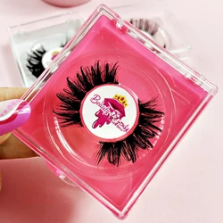 10Pcs Acrylic Square Lash Boxes Packaging Wholesale Empty Plastic Lash Box with tray False Eyelashes Case