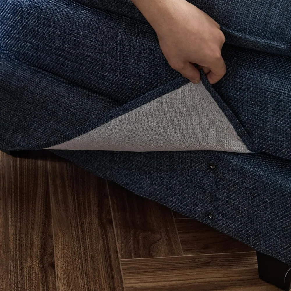 أريكة مقطعية للجلوس العميق مع مسند، أريكة نوم من الكتان، أثاث غرفة معيشة منجد مريح #5