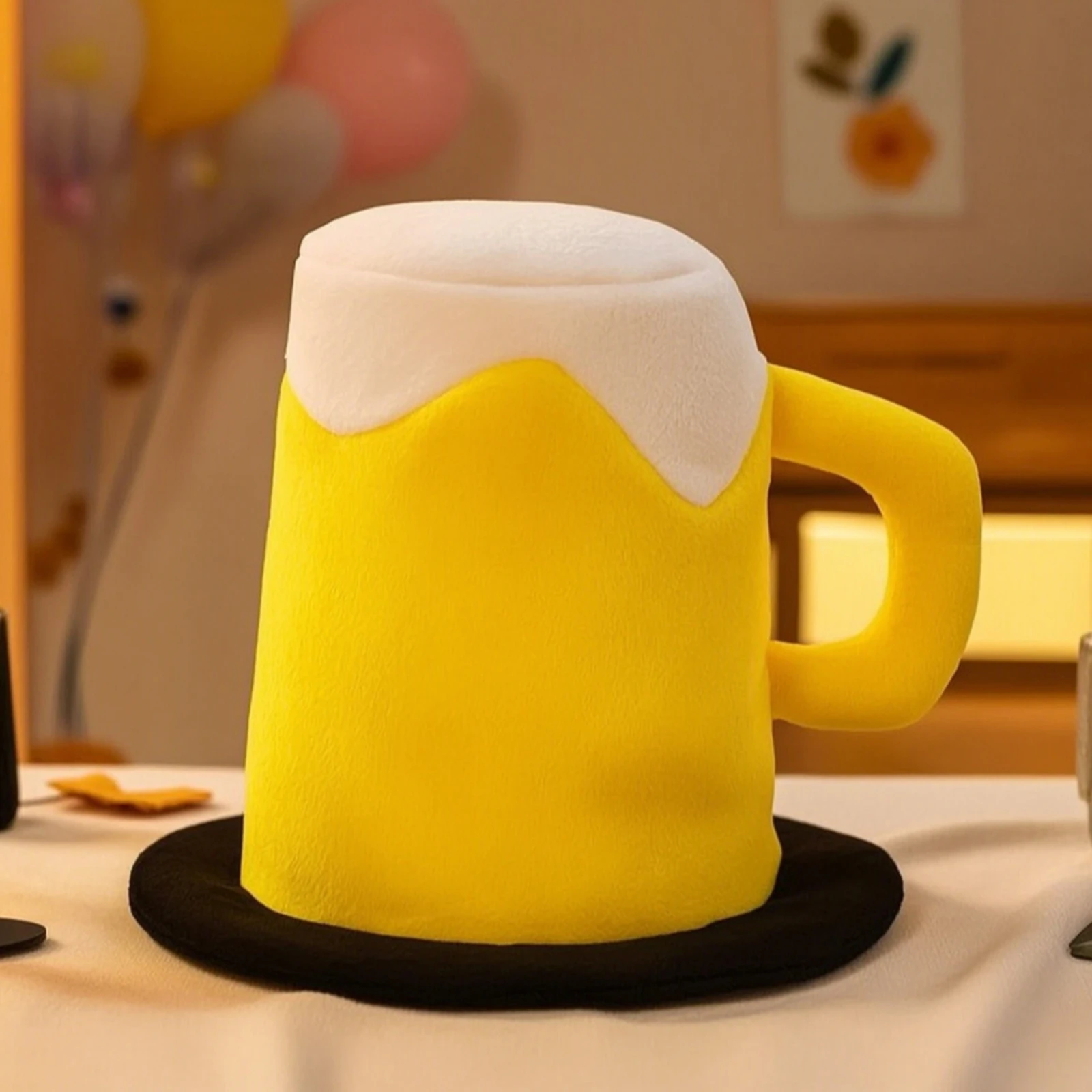 Chapéu de Caneca de Cerveja Divertido com Topo de Espuma Macio e Grande para Festas, Festas à Fantasia e Cabines de Fotos