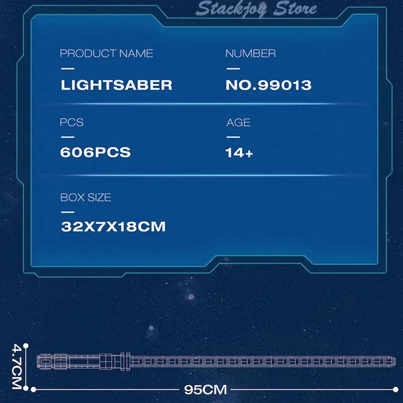 Creative Famous Model White Lightsaber 606pcs Building Block Model for Collectors Kids Christmas Gift