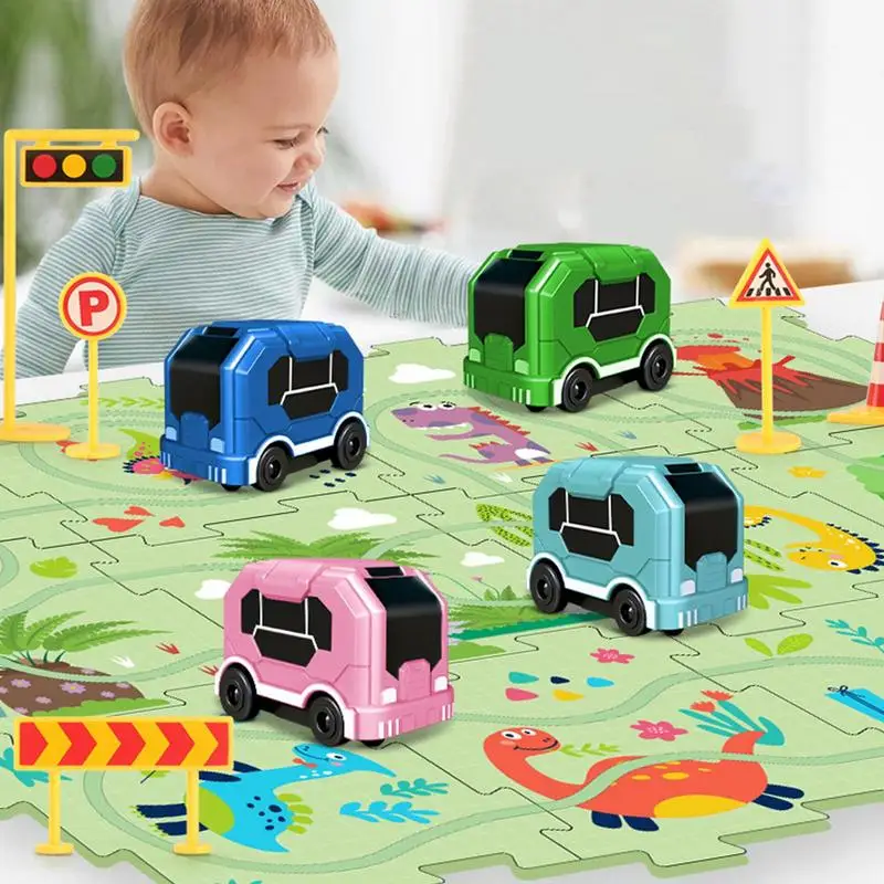 Auto Track Speelgoed Cartoon Track Speelgoed Puzzel Set Auto Kinderen Educatief Speelgoed Batterij Aangedreven Track Speelgoed Voor Thuis Kleuterschool Kinderkamer