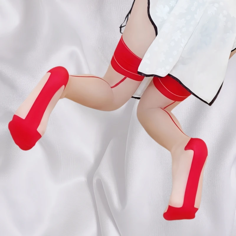 Large Size Contrast Color Cuban Heel Back Seam Thigh High Stockings With Foot Shape Women Summer 10D Ultrathin Transparent Media