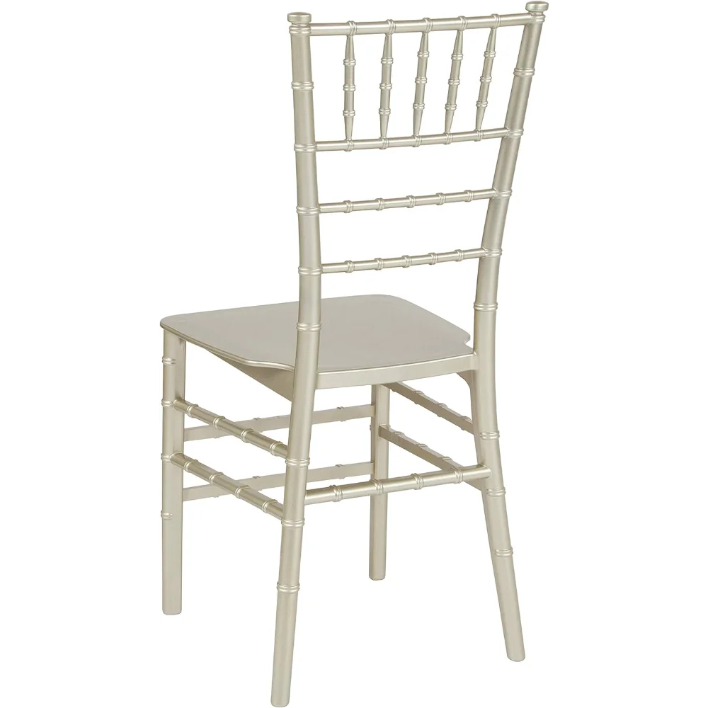 

2 Pack Series Champagne Resin Stacking Chiavari Chair
