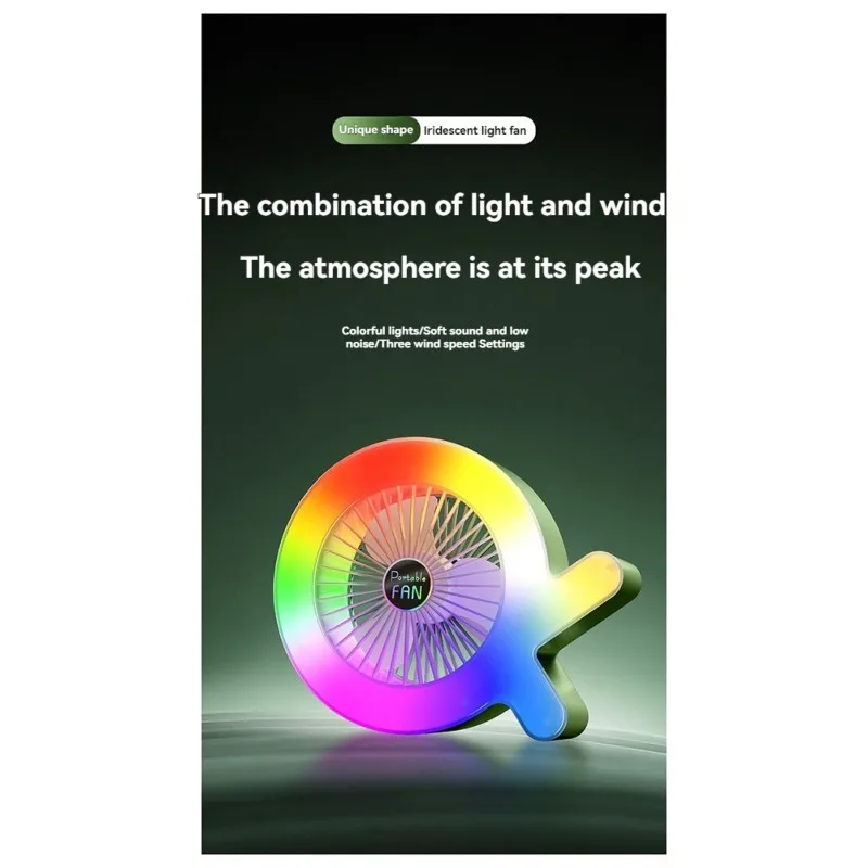 

AC93-LED Light Equipped Portable USB Fan-Rechargeable For Outdoor, Office, And Travel Use