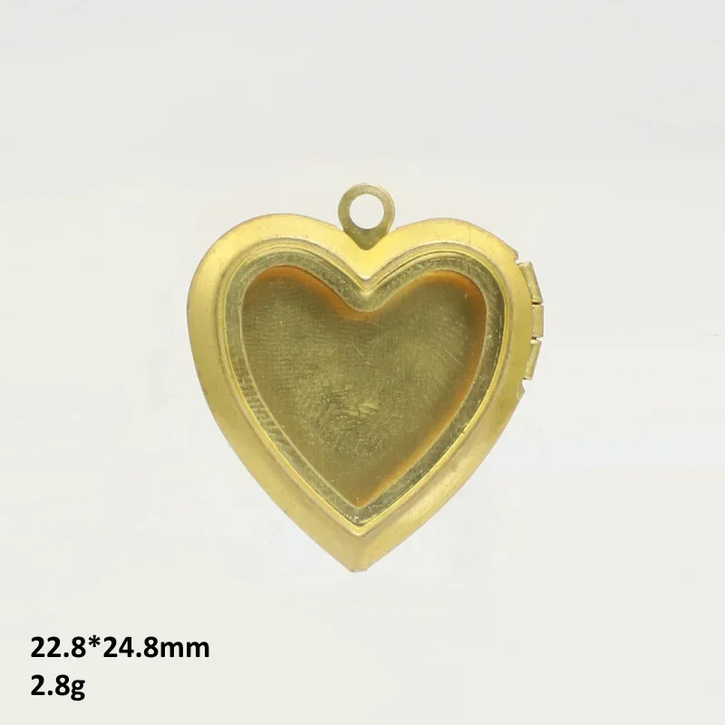 BoYuTe (50 Pieces/Lot) Metal Brass Heart Shaped Photo Locket Pendant Can Open Diy Jewelry Accessories Wholesale