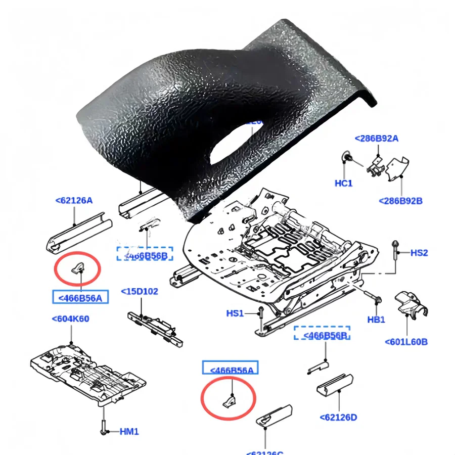 

Wooeight 1Pc Black Front Seat Bracket Cover LR153330 OEM Fit For Land Rover Range Rover Sport 2023-2025 Executive 2023-2025