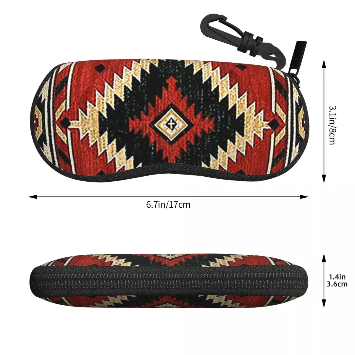 Indian Painting Native American Aztec Tribal Pattern Shell Glasses Case Protector Sunglasses Box Women Men Eyeglasses Bag Pouch