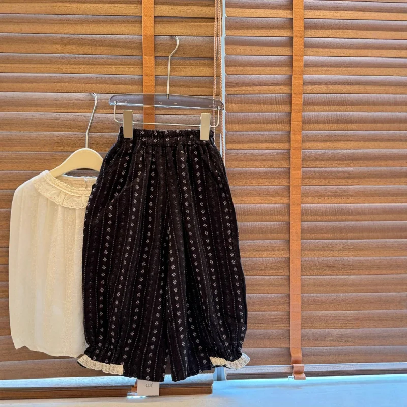 

2025New Autumn Toddler Forest Style Long Sleeve Shirt Girl Doll Shirt Top Stylish Girl Set Embroidered Edge