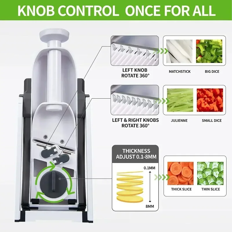 Vegetable Cutter Manual Food Chopper Potato Slicer Dicer Fruit Household Carrot Grater French Fries Onion Shredder Kitchen Tools