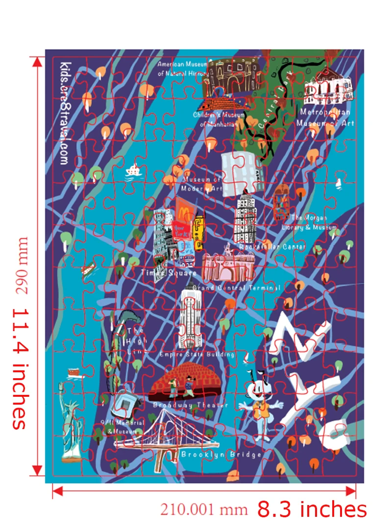 100-Piece Interactive New York City Landmarks Puzzle with QR Map | Fun & Educational Souvenir for Kids & Adults by Cre8Travel