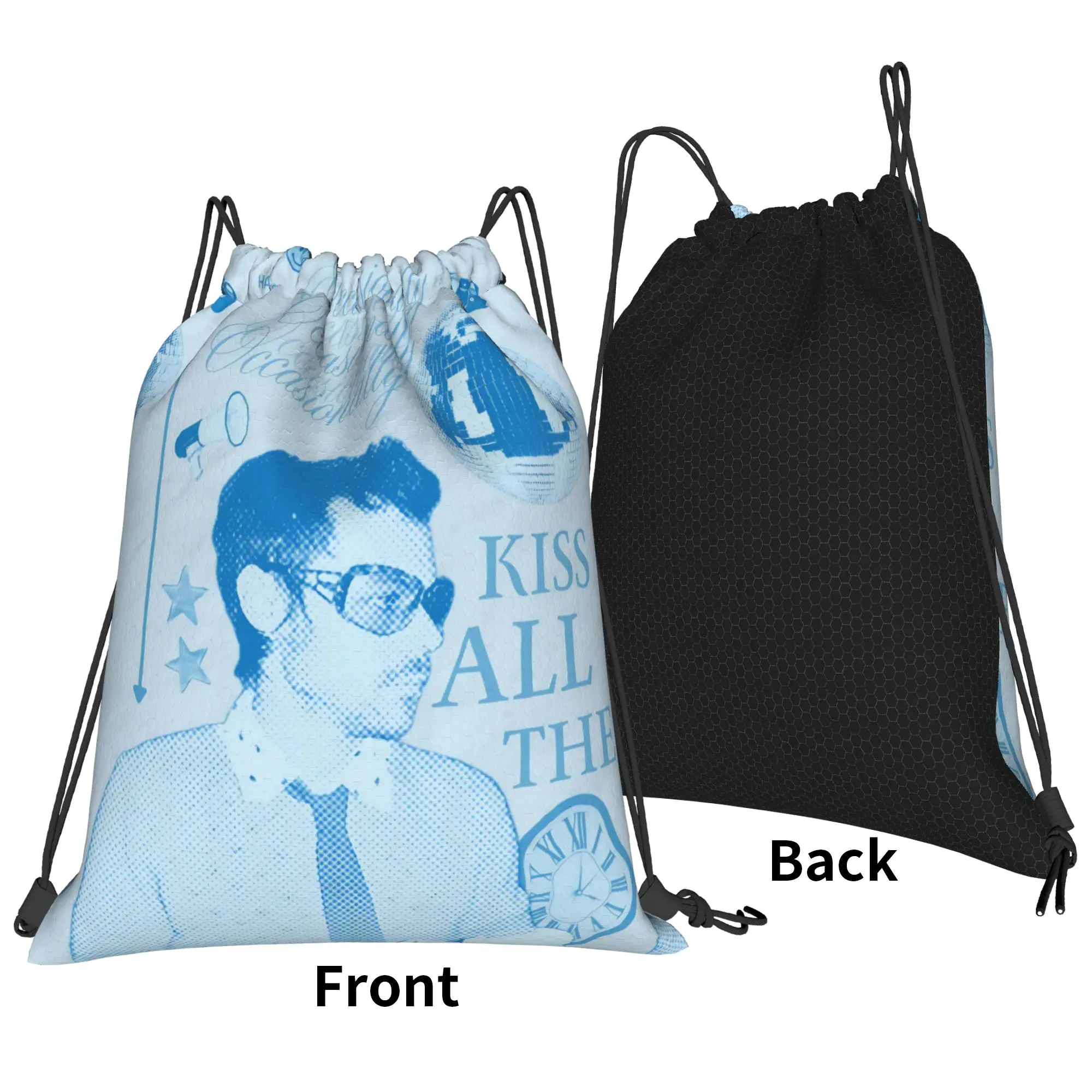 Kiss All The Time Disco Bag Drawstring Backpack Gym Sackpack Water Resistant Harrys Music Styles String Bags 36cm (W) x 43cm (H)