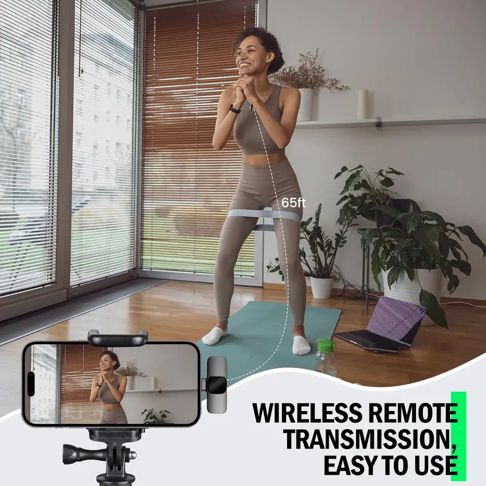 Wireless Lavalier Microphone 2.4G Mini Portable Audio Video Recording Mic for iPhone Android Live Broadcast Gaming - Detail Angle #06