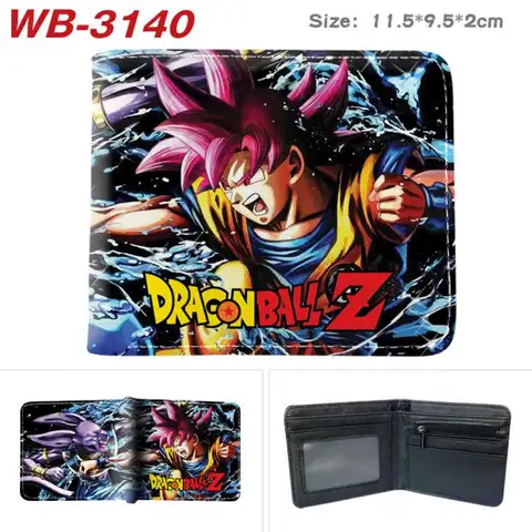 Anime Dragon Ball Super Z Son Goku Tecknad Kort Plånbok Pu Läder Tvåfaldig Plånbok Skyddande Fodral Kapacitet Förvaringskortväska 8 best sales Cartera Dragon Ball - №6