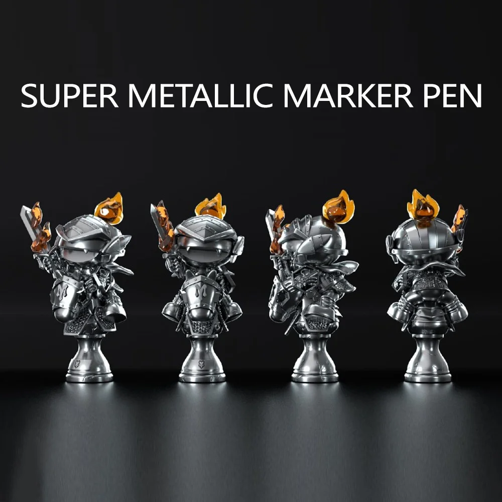 8 ألوان مجموعة قلم تحديد معدني 1 مللي متر لتقوم بها بنفسك قلم طلاء عاكس دائم الذهب والفضة ماركر اللمس ، نموذج اللوحة ، بمناسبة