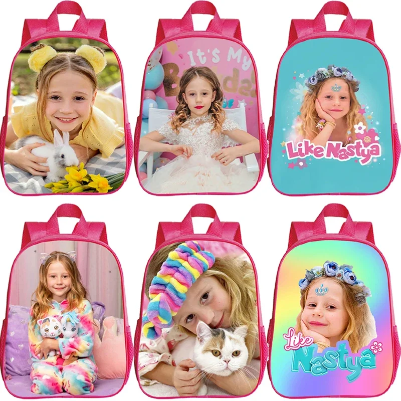 

Kawaii Like Nastya Backpack For Preschool Boys And Girls Pink Bookbag Lightweight Kindergarten Backpack Cute Girls School Bags
