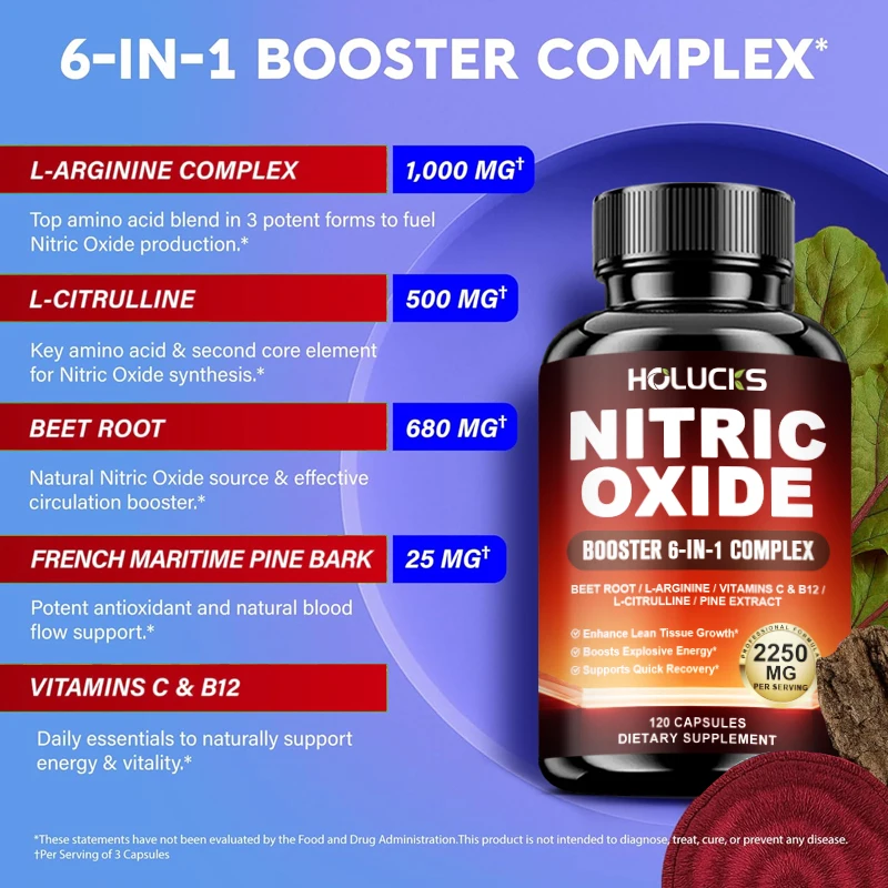 Nitric Oxide Booster Pre-Workout Boosts Muscle, Pump, Energy and Endurance, Performance & Muscle Mass, Beet Root Supplement