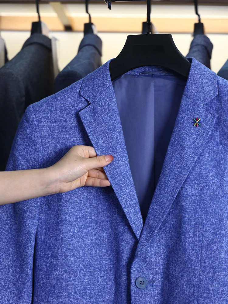 

Мужской приталенный хлопковый пиджак Homesi для делового повседневного стиля, модный городской стиль, весенняя коллекция, с длинным рукавом