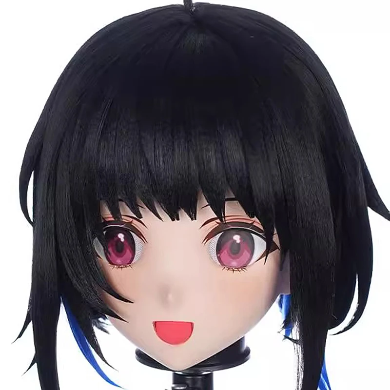 Handmade Customize Japanese Anime Character Female/Girl Resin Kig Mask Full Head With Lock Anime Cosplay Kigurumi Mask