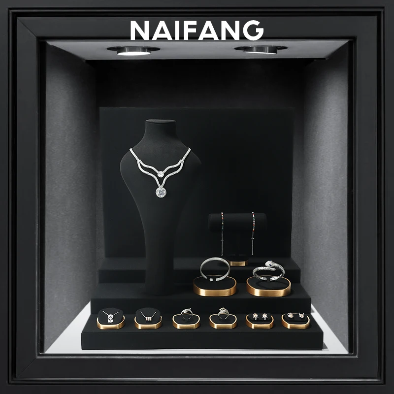 دعائم عرض المجوهرات والقلائد والخواتم ونوافذ عرض اليشم ورفوف عرض سلالم المجوهرات #3